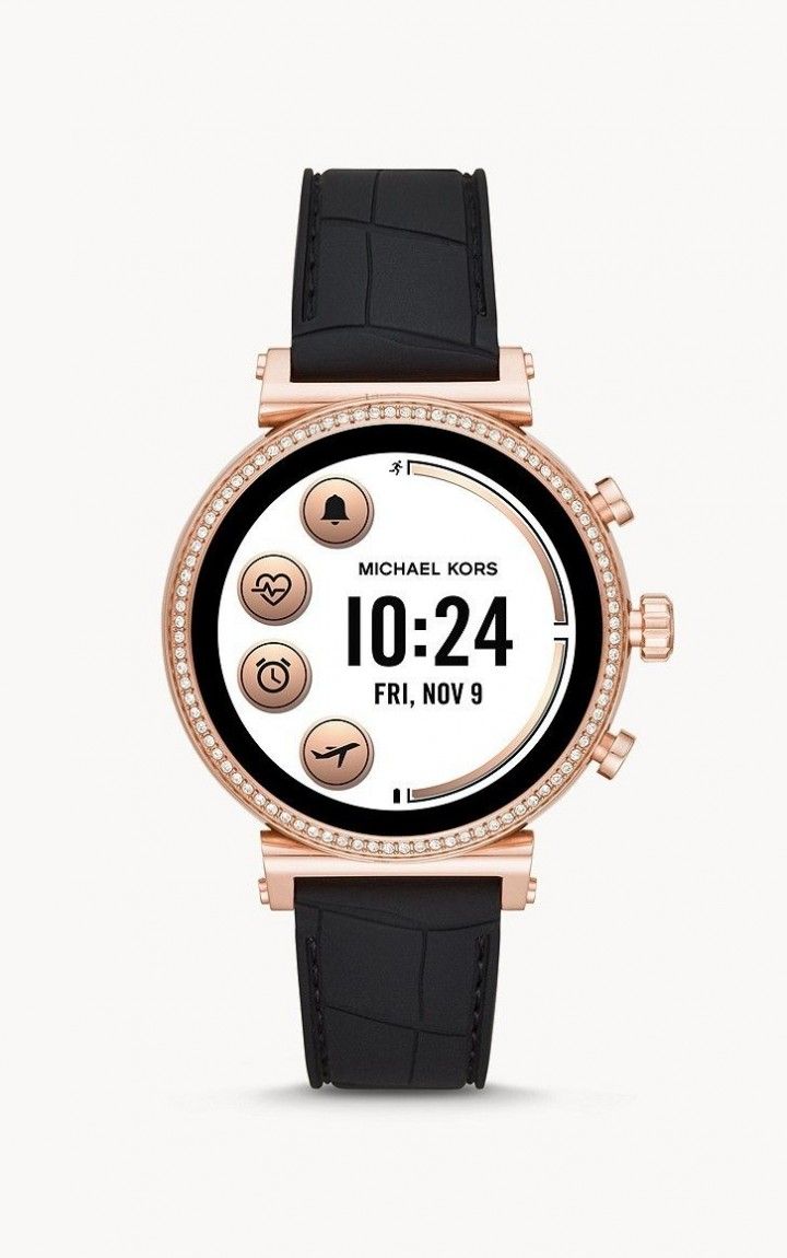 Michael Kors Access Gen 4 Sofie Rose Goldtone and Embossed Silicone  Smartwatch MKT5068  Fadovn