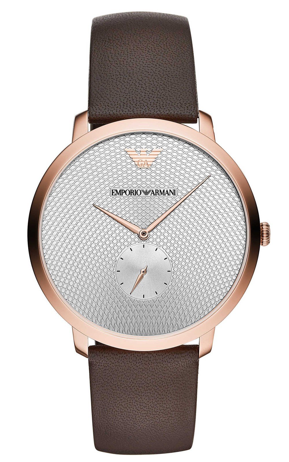 Đồng hồ Emporio Armani Men's Three-Hand Brown Leather Watch, 42mm AR11163 ✓  