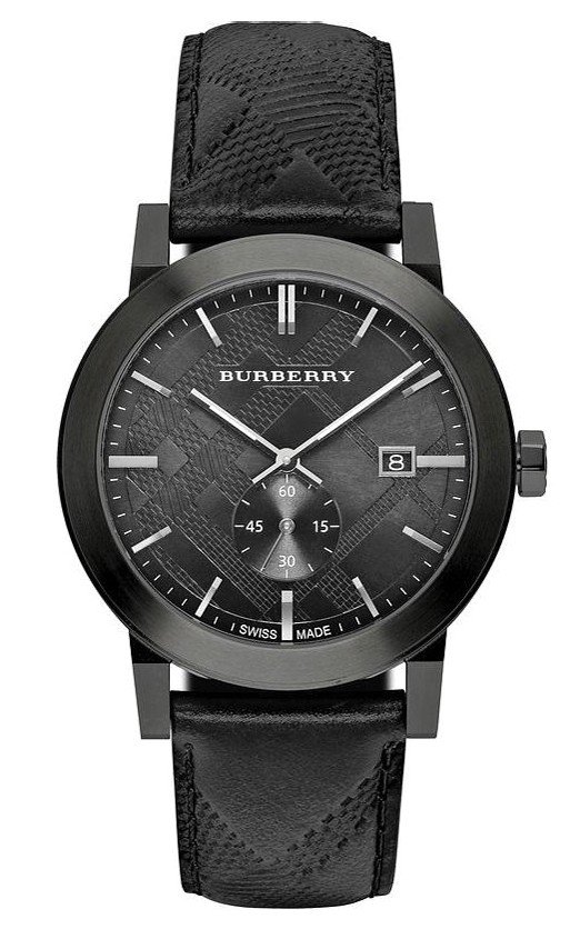 Đồng hồ Burberry Watch Swiss Made Black Leather, 42mm BU9906 ✓ 