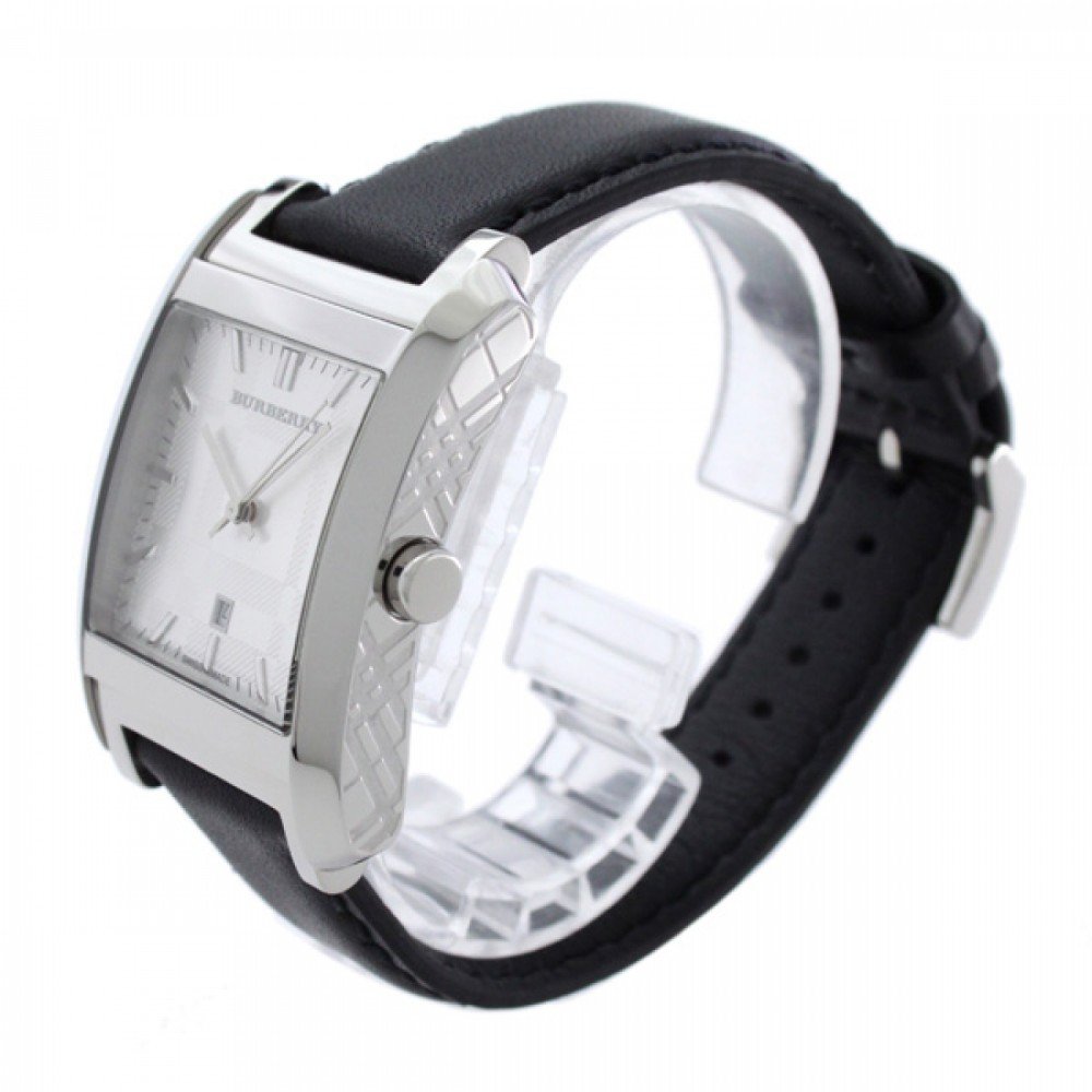 Đồng hồ Men's Nova Check Black Leather Strap Watch BU1570, 33mm ✓  