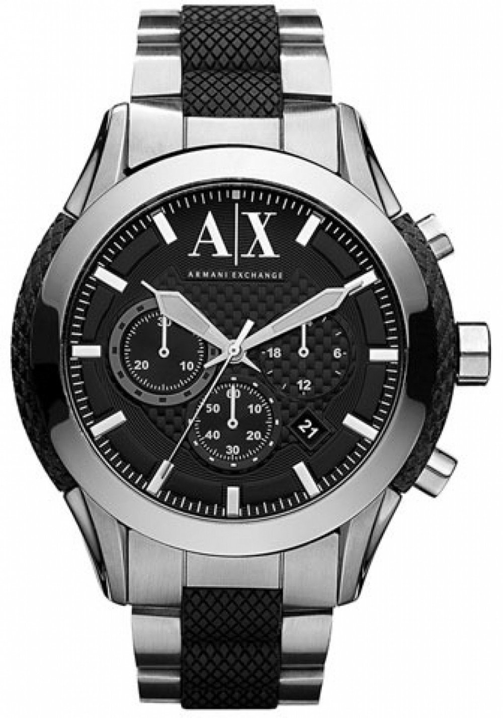 Đồng hồ AX Armani Exchange Chronograph Bracelet Watch Silver/ Black 47mm ✓  