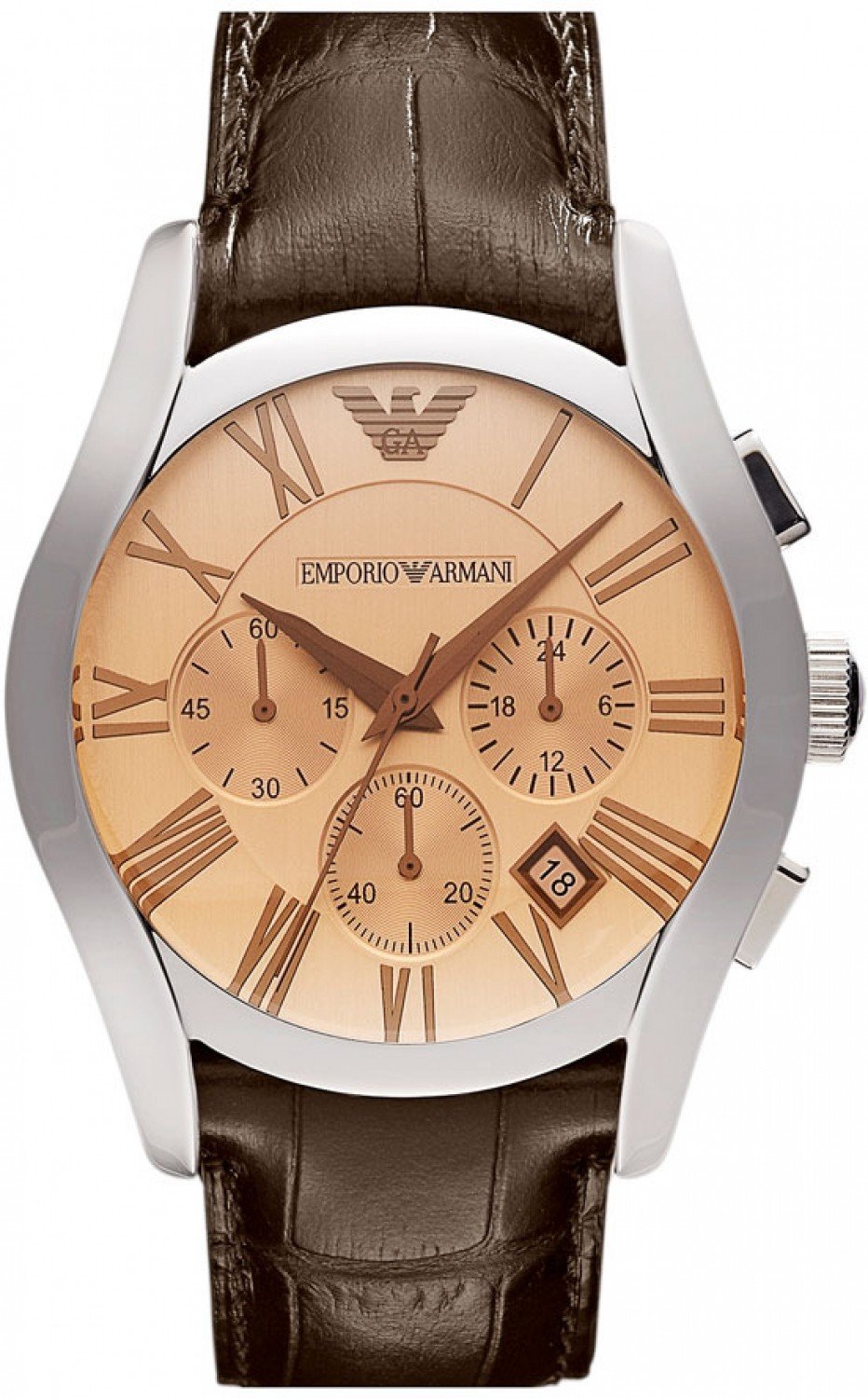 Đồng hồ Emporio Armani Men's Chronograph Brown Leather Watch, 42mm AR1634 ✓  