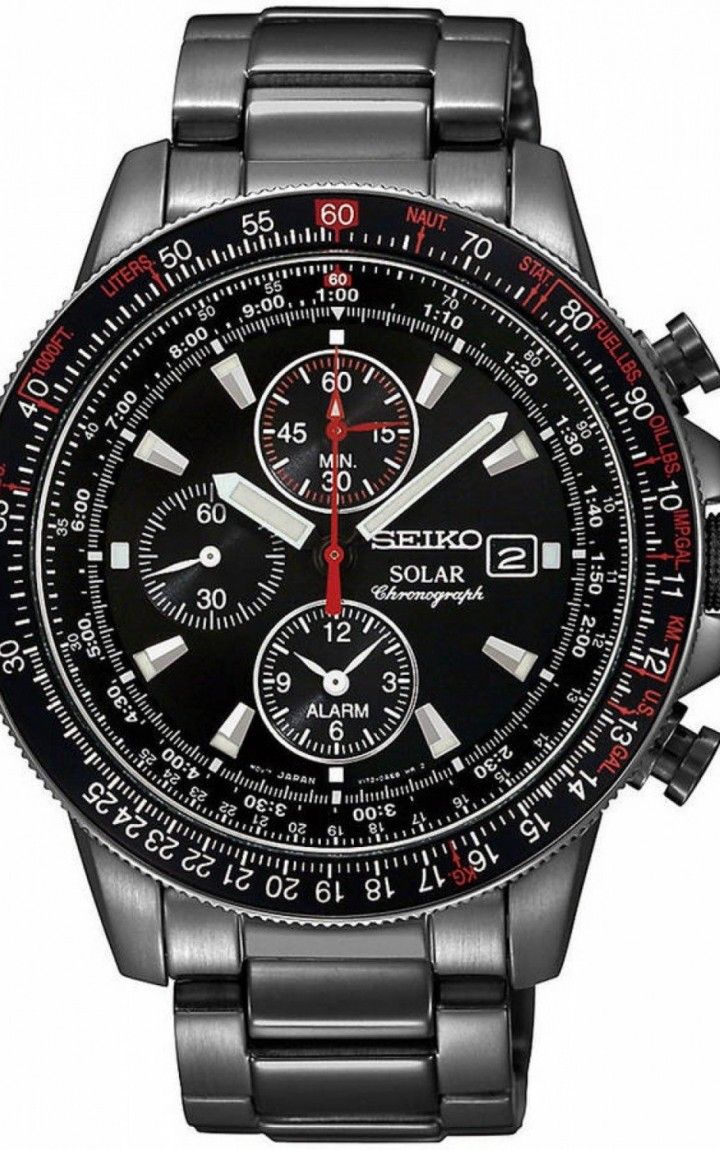 Đồng hồ SEIKO Solar Aviation Chronograph Watch 43mm ✓ 