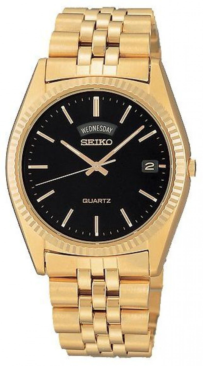 Đồng hồ Seiko stainless steel gold tone watch - men ✓ 