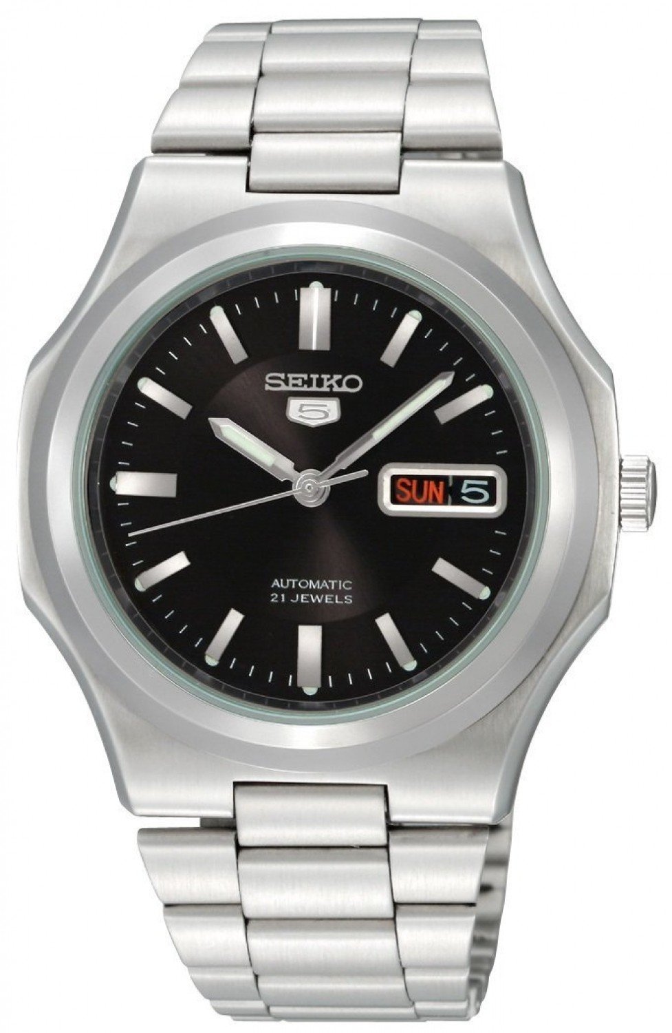 Đồng hồ Seiko Men's Seiko 5 Automatic Black Dial Stainless Steel Bracelet  Watch 37mm ✓ 
