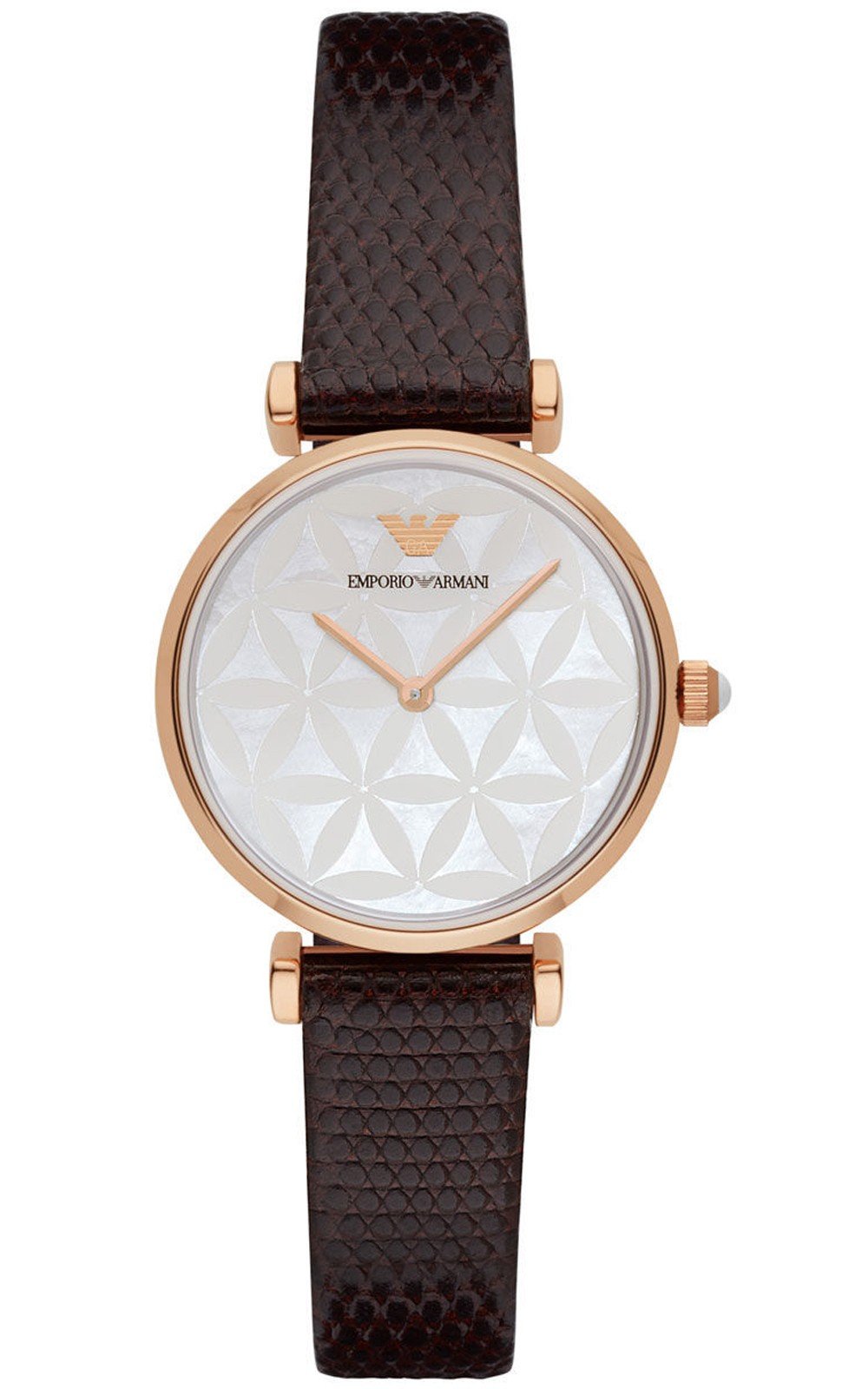 Đồng hồ Emporio Armani Women's Two-Hand Brown Leather Watch, 32mm AR1990 ✓  