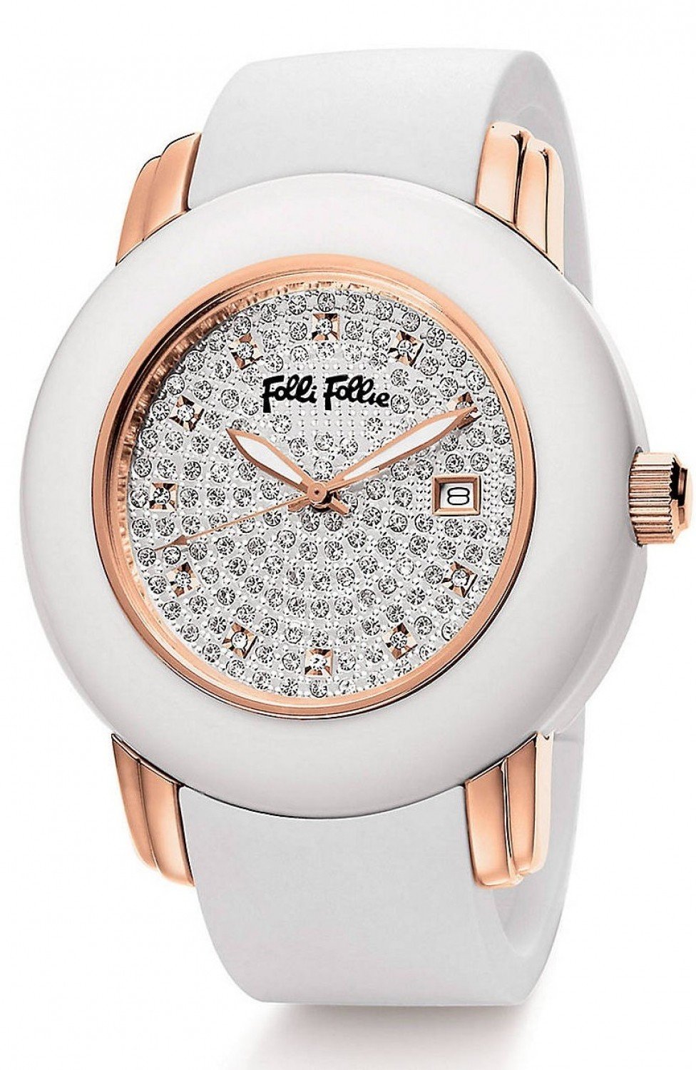 Đồng hồ FOLLI FOLLIE Ladies' Crystal Pave & Rose Gold Watch 42mm