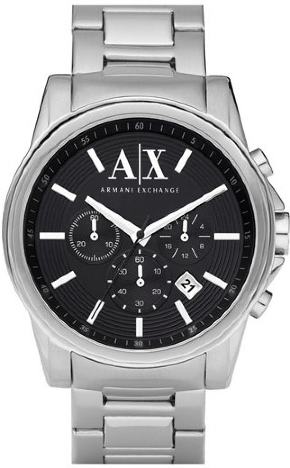 Đồng hồ AX Armani Exchange Chronograph Bracelet Watch Black/ Silver 45mm ✓  