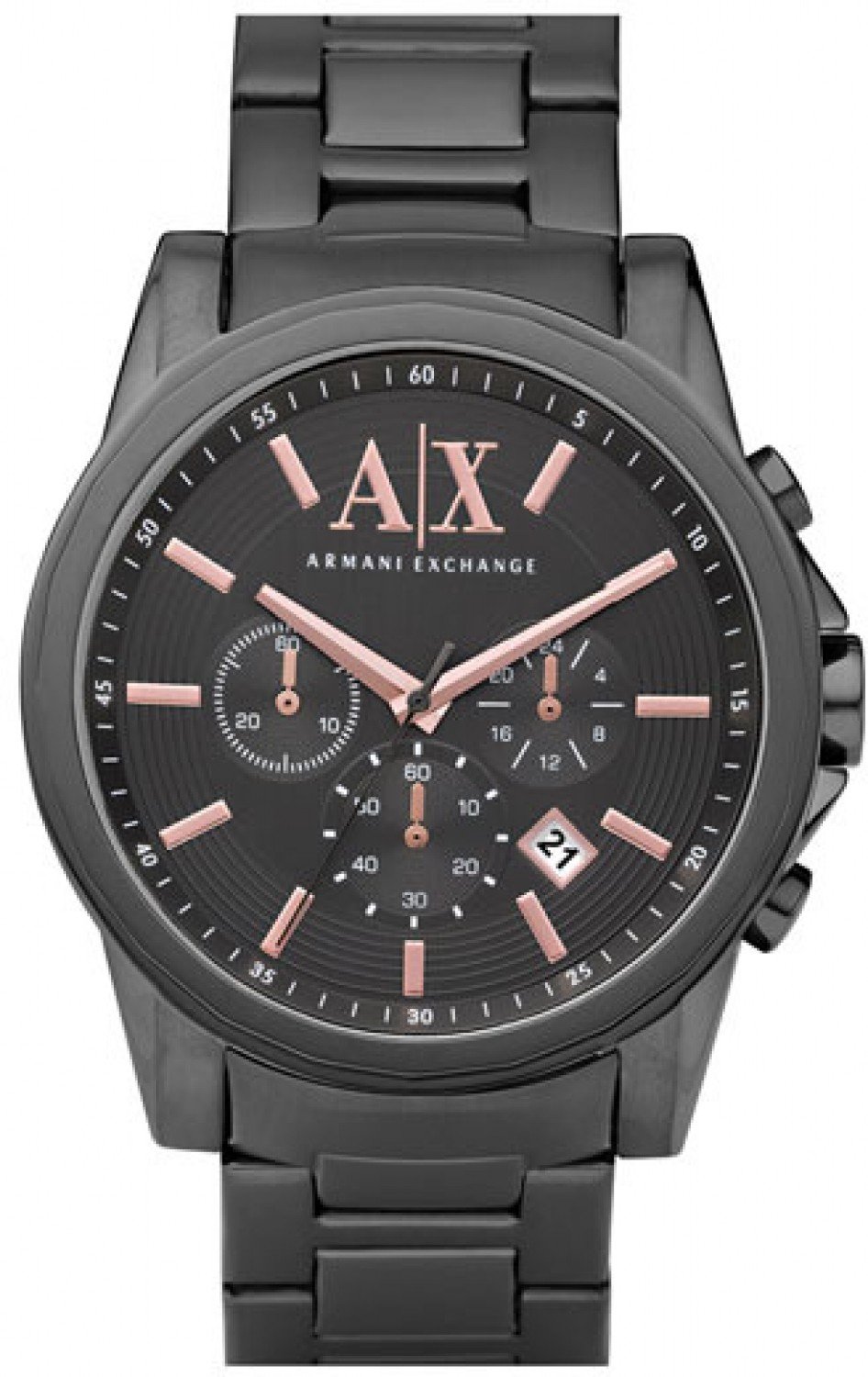 Đồng hồ AX Armani Exchange Chronograph Bracelet Watch Black 45mm ✓  