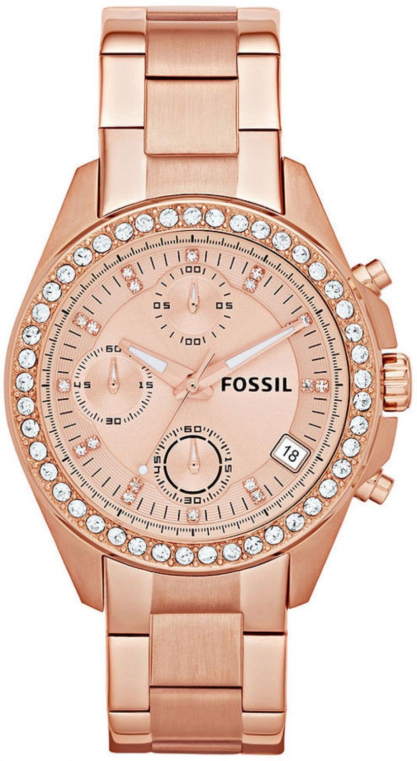 Đồng hồ Decker Chronograph Rose Gold-Tone Stainless Steel Bracelet Ladies  Watch 38mm ES3352 ✓ 