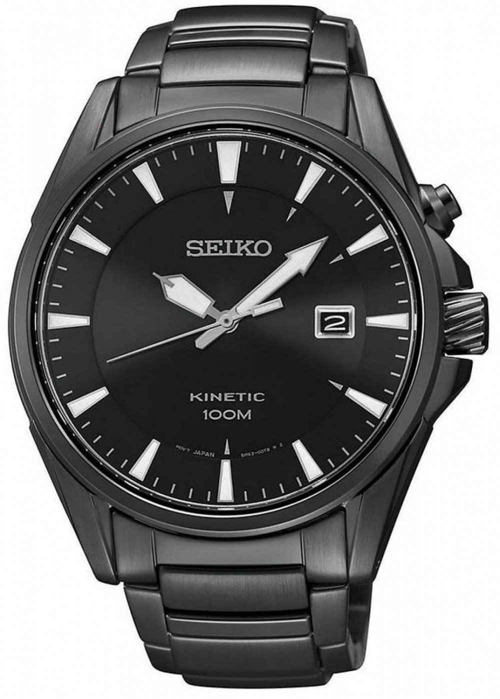 Đồng hồ SEIKO Kinetic Black Dial Watch  ✓ 